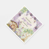 Lila Berry Flutter & Twirl Fairy 3. Geburtstag Serviette (Ecke)