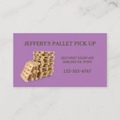 Lila Berufliche Palettenkiste Visitenkarte (Vorderseite)