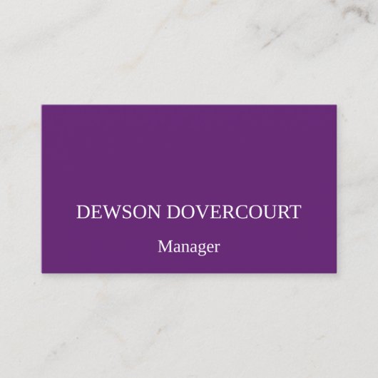 Lila, Berufliche Visitenkarte (Vorderseite)