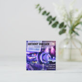 Lila Beruflicher DJ Quadratische Visitenkarte (Stehend Vorderseite)