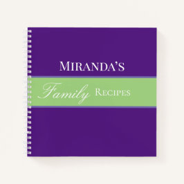 Lila Beschreibung Ihrer Namensfamilie Script Typog Notizblock