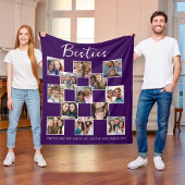 Lila Best Friends Foto Grid Fleecedecke
