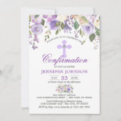 Lila Bestätigung der Aquarellblume Einladung (Vorderseite)
