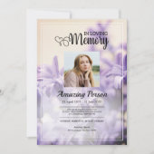 Lila Bestattungsauftrag Einladung (Vorderseite)