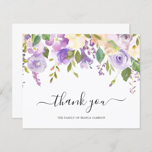 Lila Bestattungsbudget dank Karte (Vorne/Hinten)