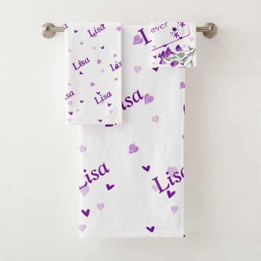 Lila Beste Mama je - Badetuch Set (Insitu)