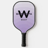 Lila Beste Opa Monogrammiert Pickleball Schläger (Rückseite)