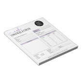 Lila Bestellformular für Cake Cupcake Backwaren Notizblock (angewinkelt)