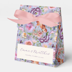 Lila bestickte Blumen Hochzeit Geschenkschachtel