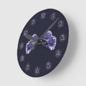 Lila Beta-Fische Runde Wanduhr (Winkel)
