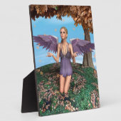 Lila betender Engel Herbst-Fantasie-Kunst Fotoplatte (Seite)