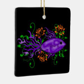 Lila Betta Fisch Lotus Blume Keramikornament (Rechts)