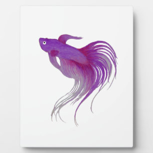 Lila Betta Fish Wasserfarbe Fotoplatte