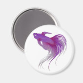 Lila Betta Fish Wasserfarbe Magnet (Vorderseite/Rückseite)