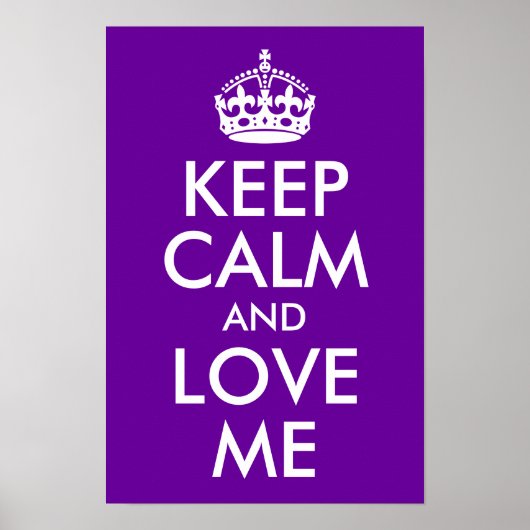 Lila Bewahre Ruhe und Liebe Mich Poster (Vorne)