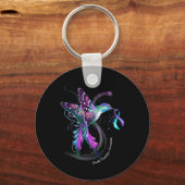 Lila Bewusstsein für die Prävention von Suiziden i Schlüsselanhänger (Vorderseite)