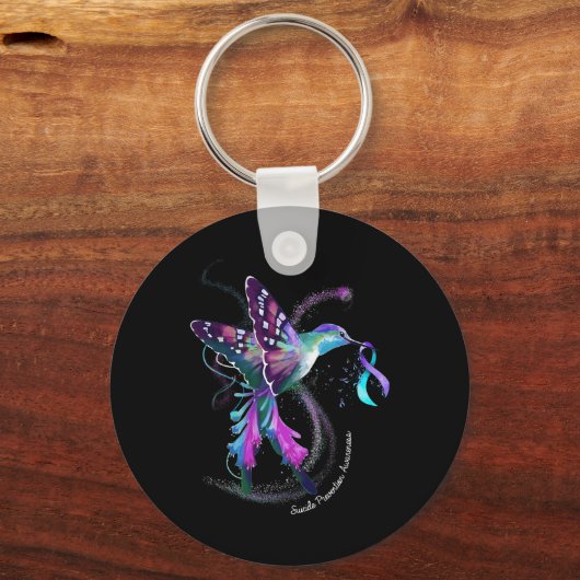 Lila Bewusstsein für die Prävention von Suiziden i Schlüsselanhänger (Vorderseite)