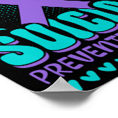 Lila Bewusstsein für die Suizidprävention Poster (Ecke)