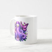 Lila Bewusstsein | Gebet für eine Heilung Kaffeetasse (Vorderseite Links)