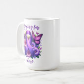 Lila Bewusstsein | Gebet für eine Heilung Kaffeetasse (Vorderseite Links)