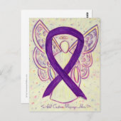 Lila Bewusstsein Multifunktionsleiste Angel Custom Postkarte (Vorne/Hinten)