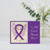 Lila Bewusstsein Multifunktionsleiste Angel Custom Postkarte (Stehend Vorderseite)