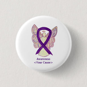 Lila Bewusstsein Ribbon Custom Angel Art Buttone Button