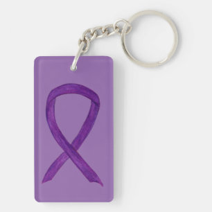 Lila Bewusstsein Ribbon Custom Art Schlüsselanhäng Schlüsselanhänger