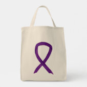 Lila Bewusstsein Ribbon Custom Art Toag Tragetasche (Rückseite)