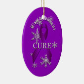 Lila Bewusstsein Ribbon Weihnachtsschnee Keramikornament (Rechts)