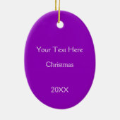 Lila Bewusstsein Ribbon Weihnachtsschnee Keramikornament (Hinten)