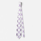 Lila Bewusstsein Ribbons Muster Alzheimer Krawatte (Vorderseite)