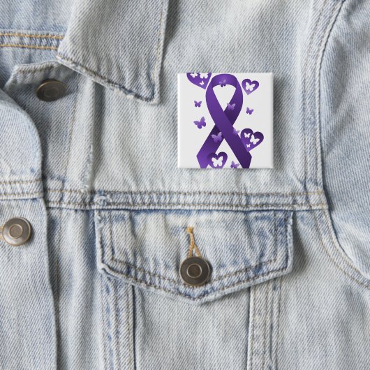 Lila Bewusstseins-Band Button (Beispiel)