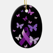 Lila Bewusstseins-Band Keramik Ornament (Hinten)