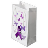 Lila Bewusstseins-Band Kleine Geschenktüte (Rückseite Schrägansicht)