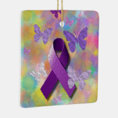 Lila Bewusstseins-Band mit Schmetterlingen Keramikornament (Rechts)