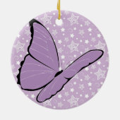 Lila Bewusstseins-Schmetterling Keramik Ornament (Hinten)