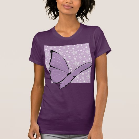 Lila Bewusstseins-Schmetterling T-Shirt (Vorderseite)