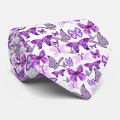Lila Bewusstseins-Schmetterlinge Krawatte (Gerollt)