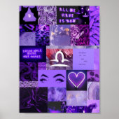 lila Bibliothekposter Poster (Vorne)