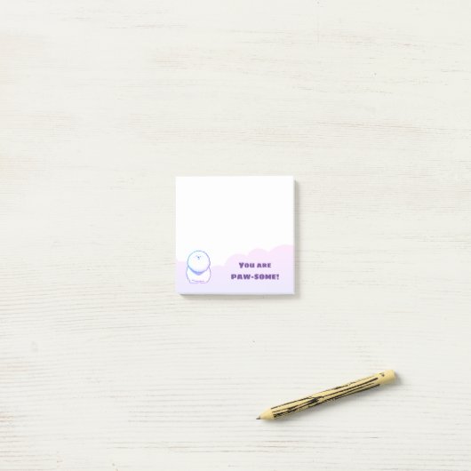 Lila Bichon-Frise-Hund - Nachhinweise Post-it Klebezettel (Auf Schreibtisch)