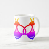 Lila Biene, rosa Honigbiene, gelbe Hummel Kaffeetasse (VorderseiteRechts)