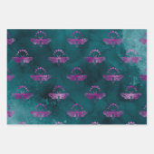 Lila Bienen auf Aquamarinen Geschenkpapier Set (Vorderseite 3)