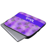 Lila Bienen gemustert Laptopschutzhülle (Vorne Knopf)
