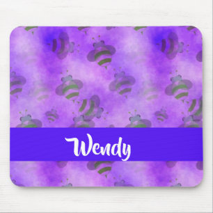 Lila Bienen gemustert Mousepad