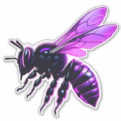 lila Bienenfahrzeug Aufkleber (Vorderseite)