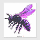 lila Bienenfahrzeug Aufkleber (Blatt)