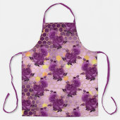 Lila Bienenreihe - Design 6 Schürze (Vorderseite)