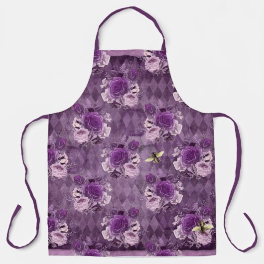 Lila Bienenreihen - Design 17 Schürze (Vorderseite)