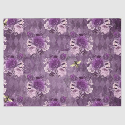 Lila Bienenreihen - Design 17 Seidenpapier (Vorderseite)